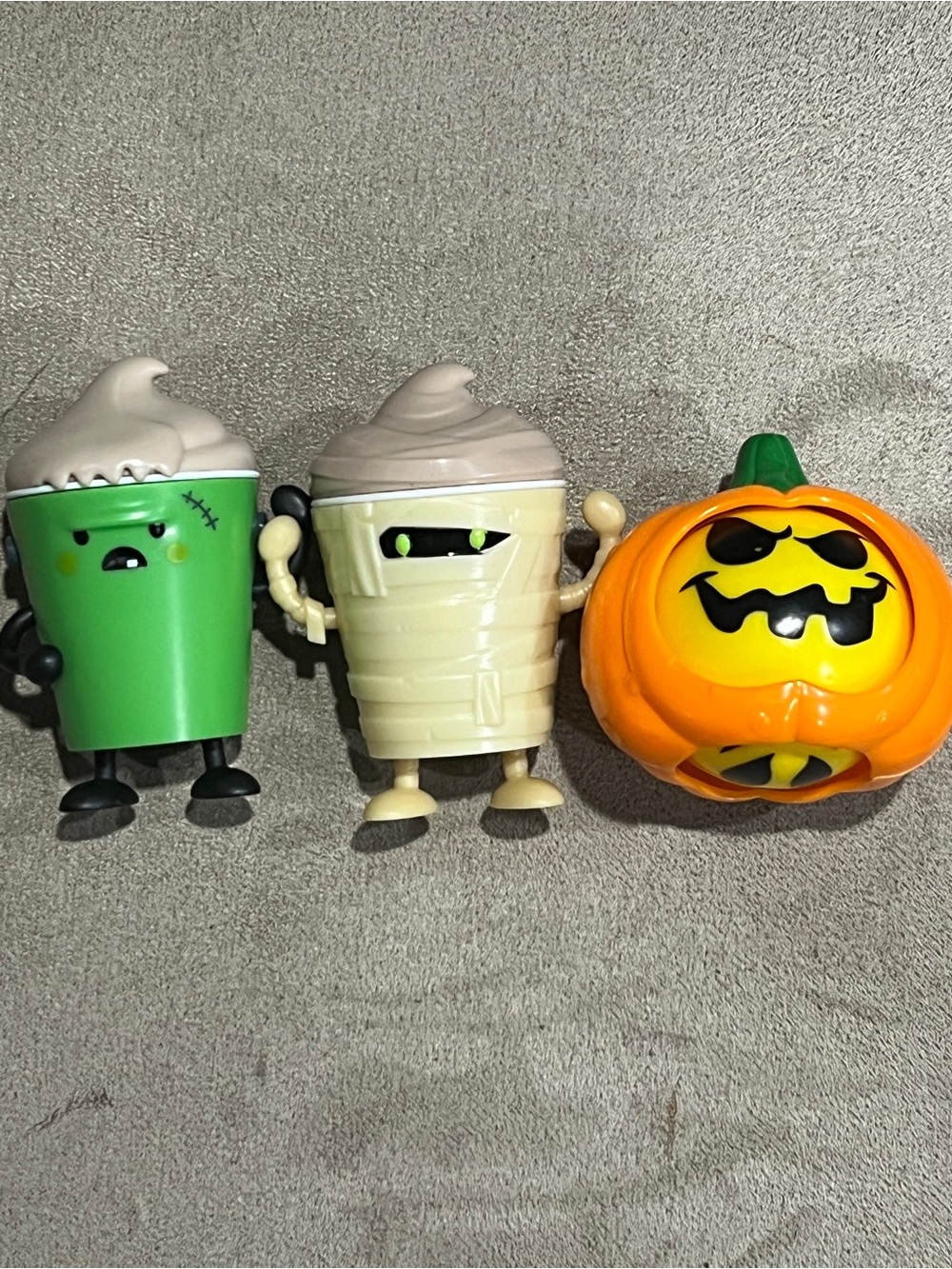 Kids Halloween Pumpkin, Mummy & Monster Costume Toy Set - Orange, Cream, Green